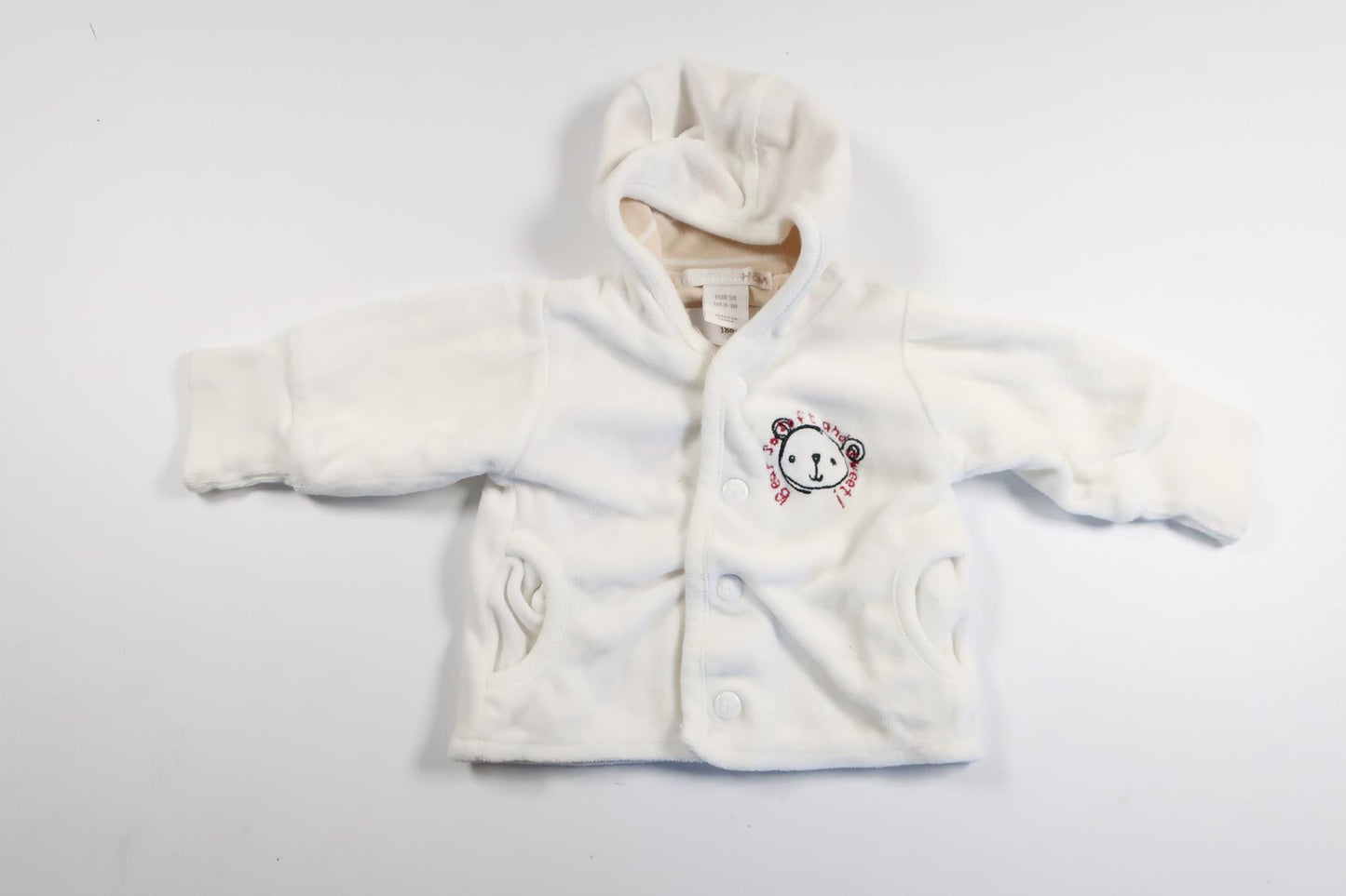 Velourhættetrøje fra H&M - Størrelse 50 - Hvid