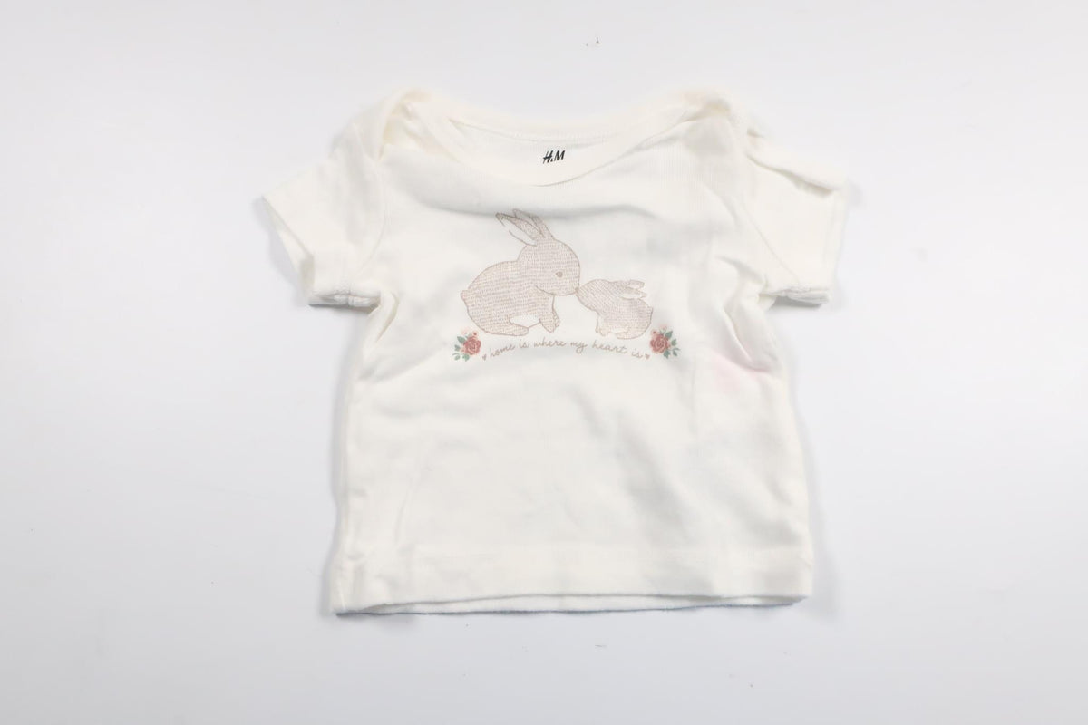 T-shirt fra H&M - Størrelse 44 - Hvid