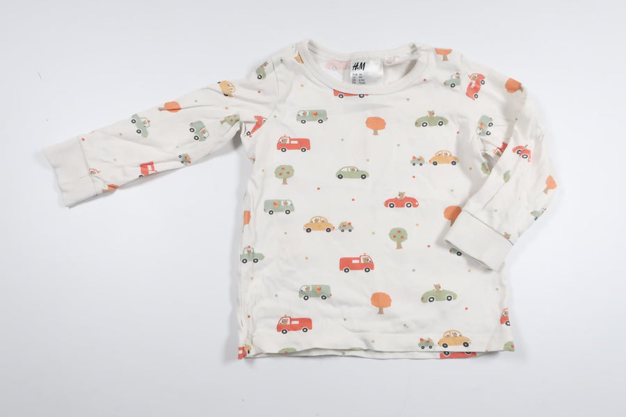 Pyjamas fra H&M - Størrelse 68/74 - Hvid