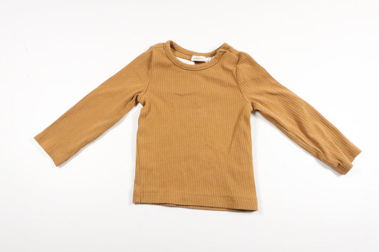 Ribstrikket sweater fra H&M - Størrelse 62 - Brun