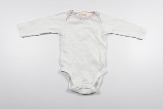 Ribbet bodysuit fra Lindex - Størrelse 56 - Hvid