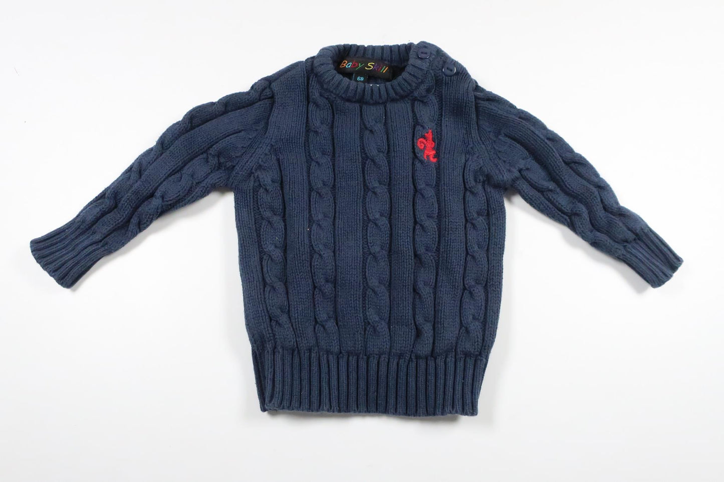 Strikket sweater fra Baby Skill - Størrelse 68 - Marineblå