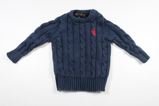 Strikket sweater fra Baby Skill - Størrelse 68 - Marineblå
