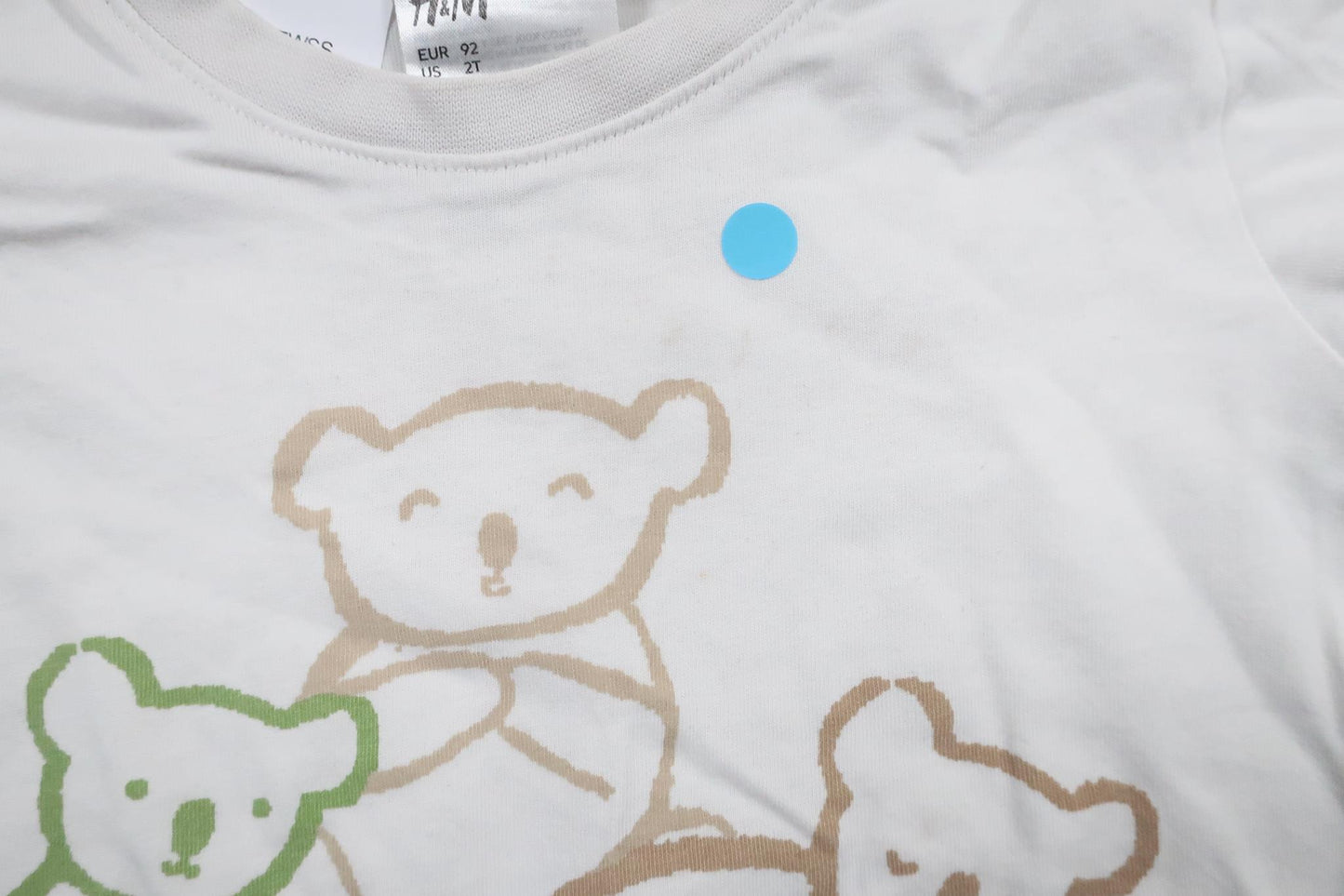 Pyjamastop fra H&M - Størrelse 92 - Hvid