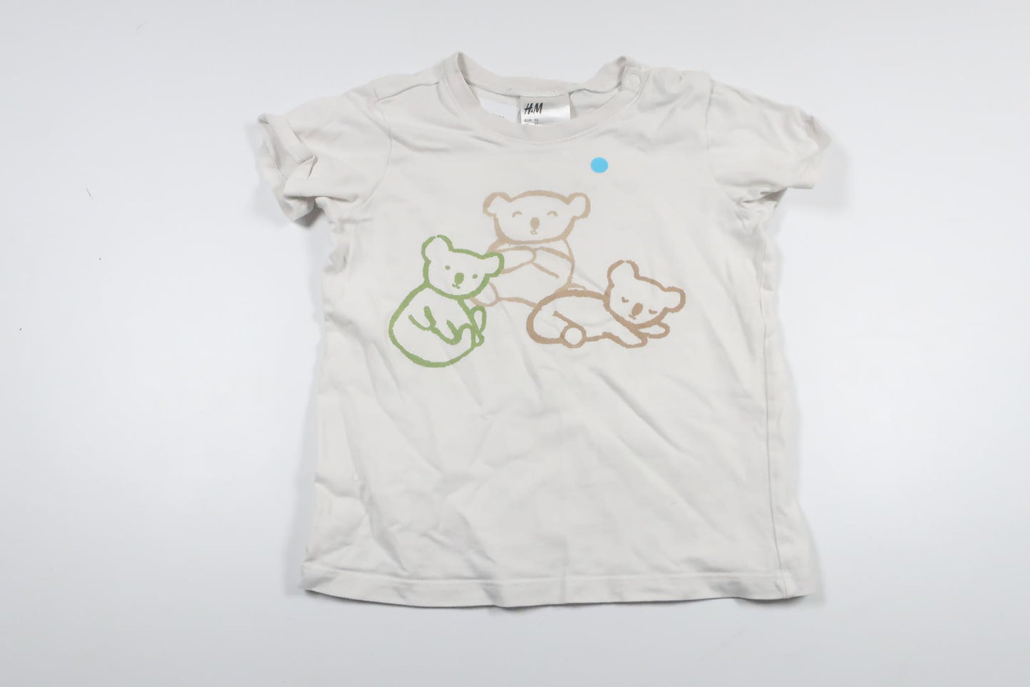 Pyjamastop fra H&M - Størrelse 92 - Hvid