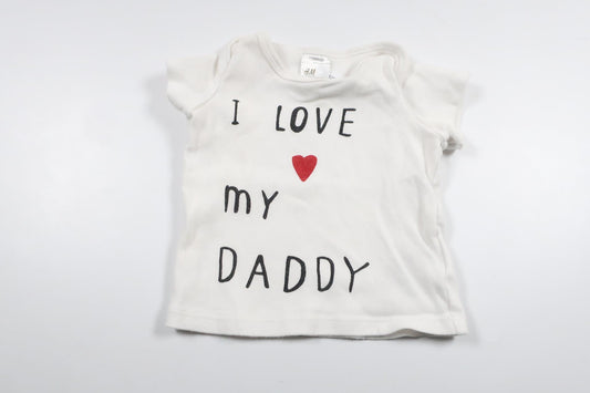 T-shirt fra H&M - Størrelse 56 - Hvid