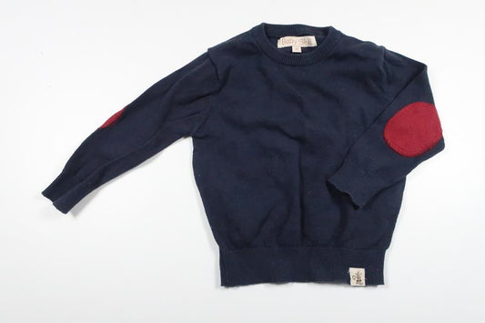 Strikket sweater fra Baby Skill - Størrelse 74 - Marineblå