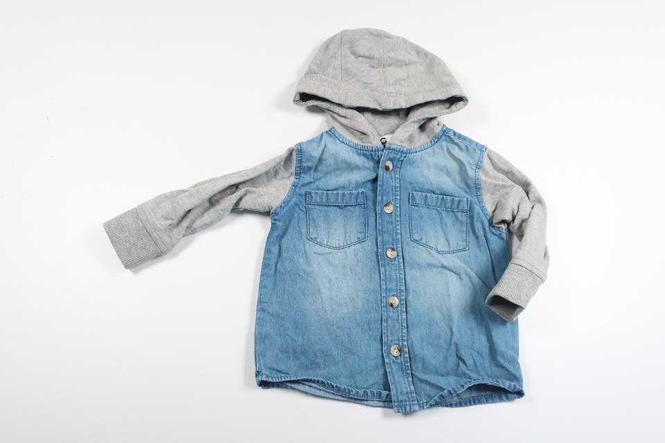 Skjorte med hætte fra Cubus - Størrelse 68 - Denim