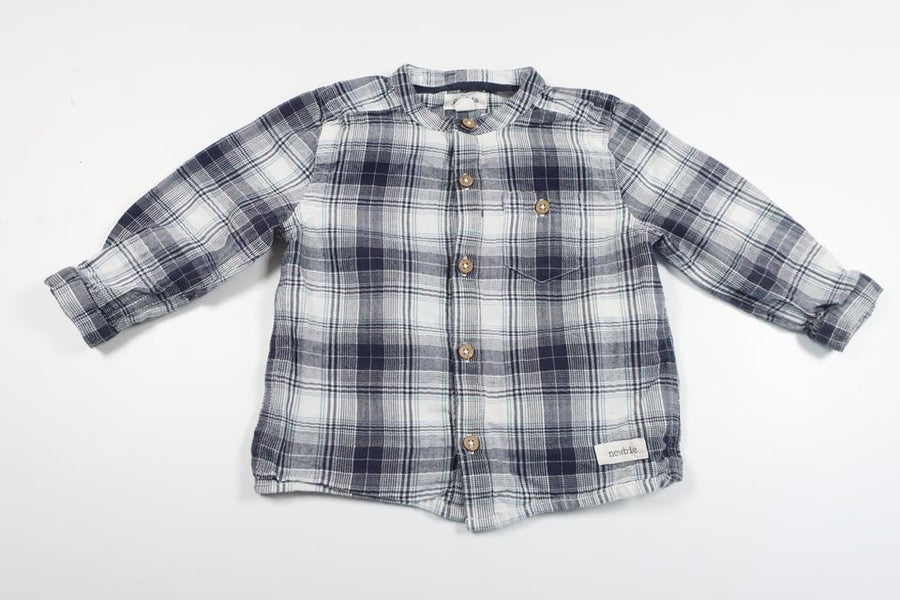 Ternet skjorte fra Newbie - Størrelse 74 - Marineblå