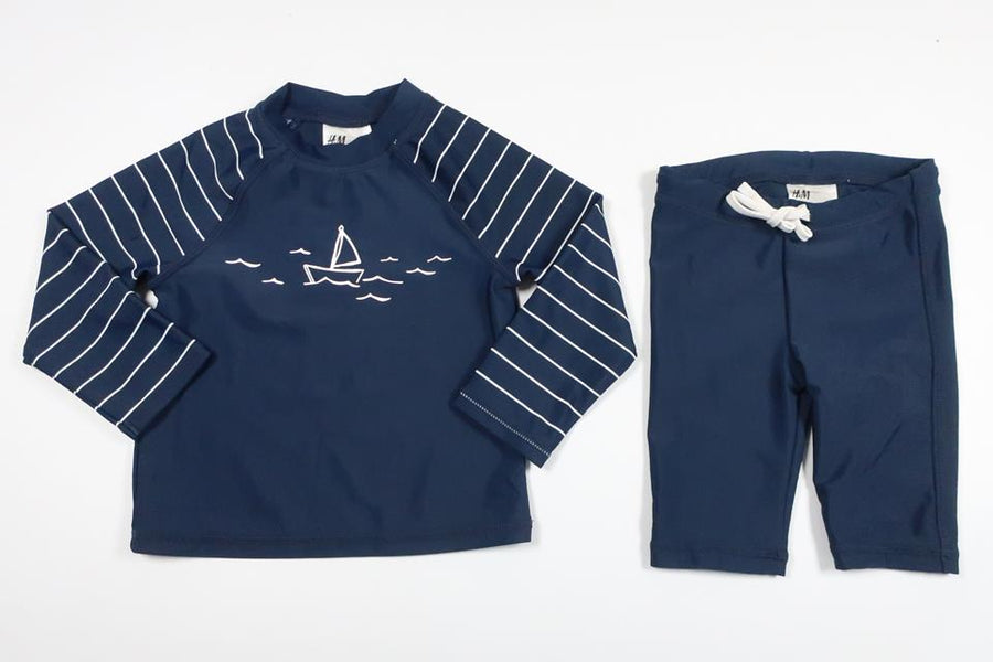 UV-dragt fra H&M - Størrelse 74/80 - Marineblå