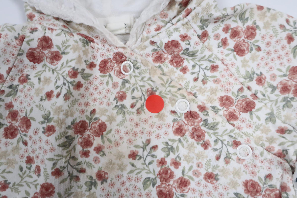 Blomsterjumpsuit fra Newbie - Størrelse 80 - Hvid
