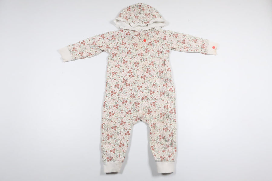 Blomsterjumpsuit fra Newbie - Størrelse 80 - Hvid