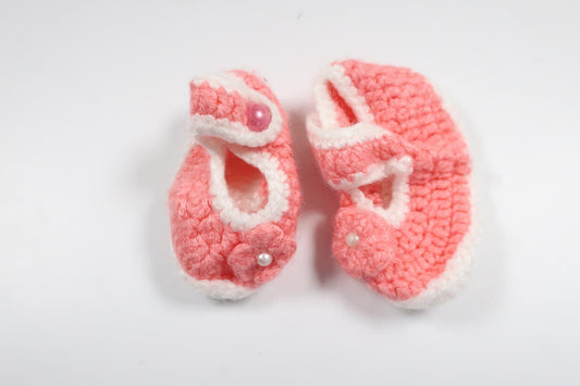 Håndstrikkede støvletter fra Unknown - Størrelse 50/56 - Pink