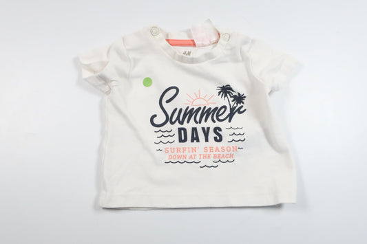 T-shirt fra H&M - Størrelse 50 - Hvid