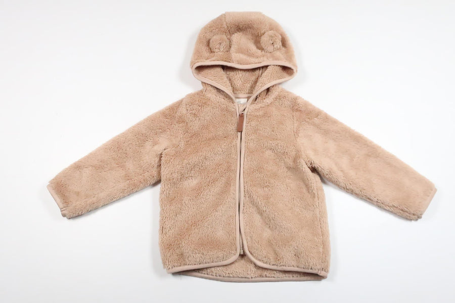 Fleece-hættetrøje fra H&M - Størrelse 86 - Beige
