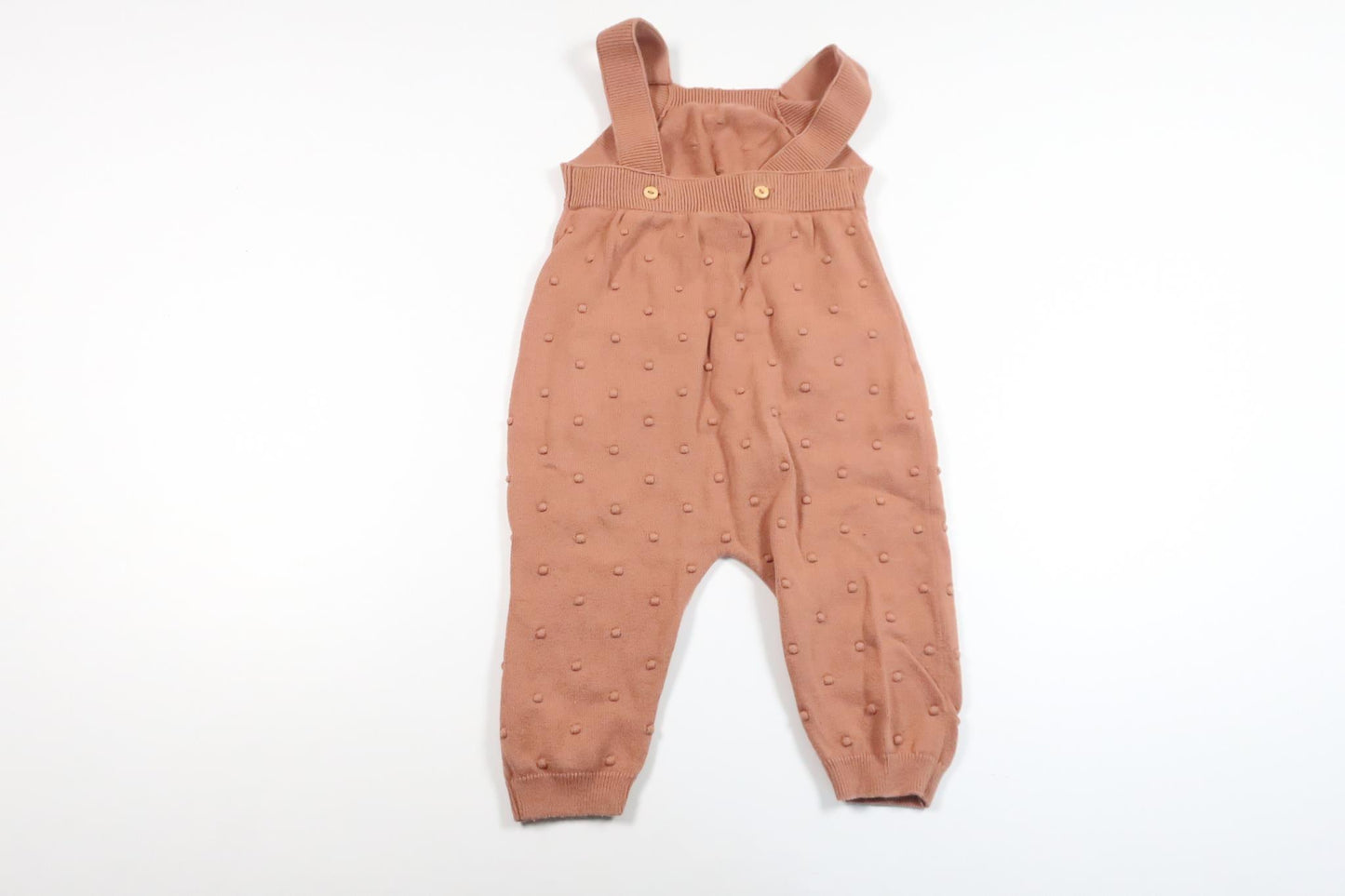 Strikkede overalls med prikker fra H&M - Størrelse 68 - Brun