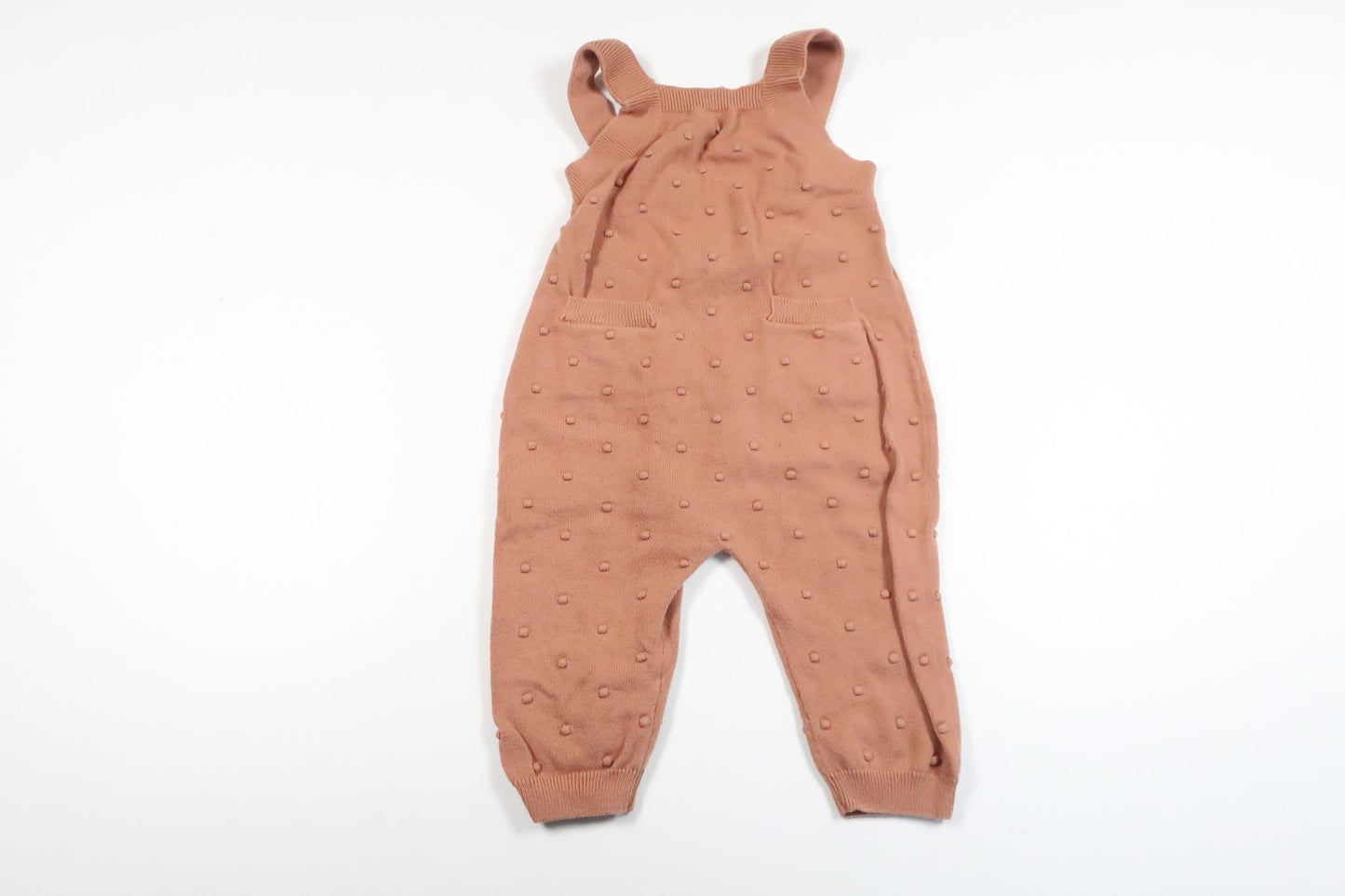 Strikkede overalls med prikker fra H&M - Størrelse 68 - Brun
