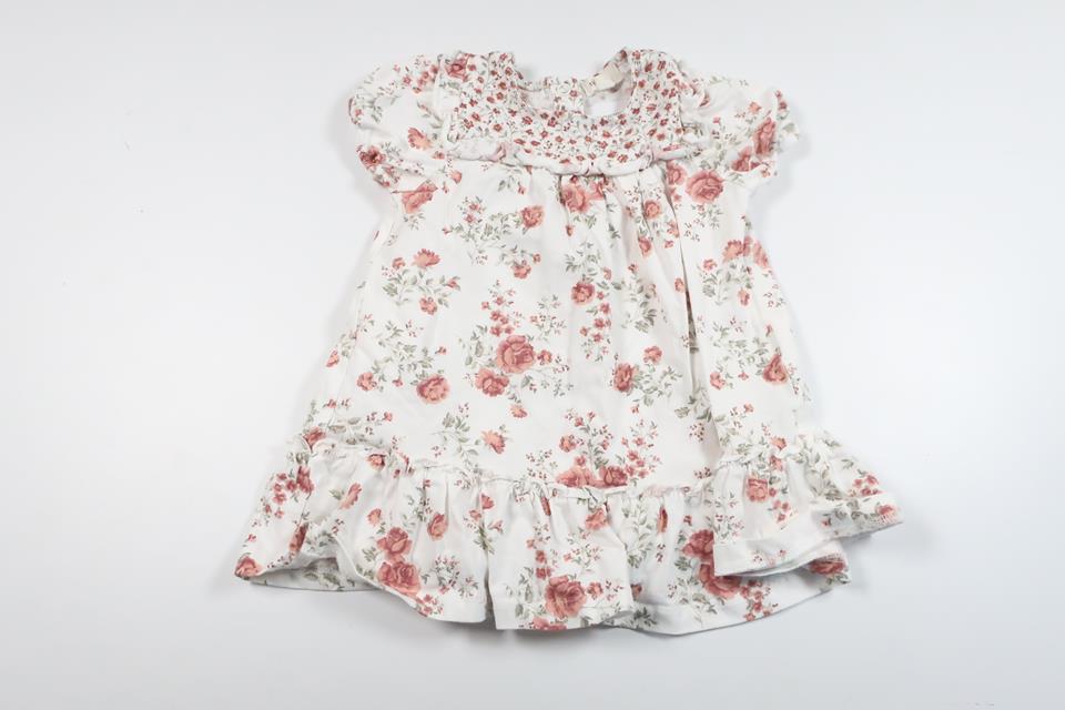 Blomsterkjole fra Newbie - Størrelse 74 - Hvid