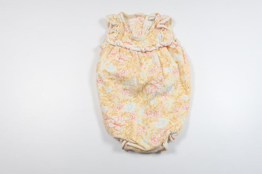 Blomsterbody fra Newbie - Størrelse 74 - Gul