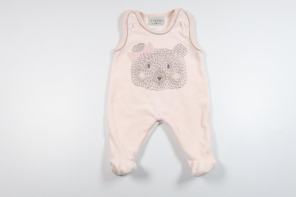 Fleece jumpsuit med bamse fra Fixoni - Størrelse 50 - Pink