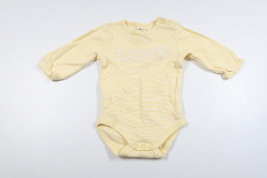 Stribet bodysuit fra Tiny One - Størrelse 56 - Gul