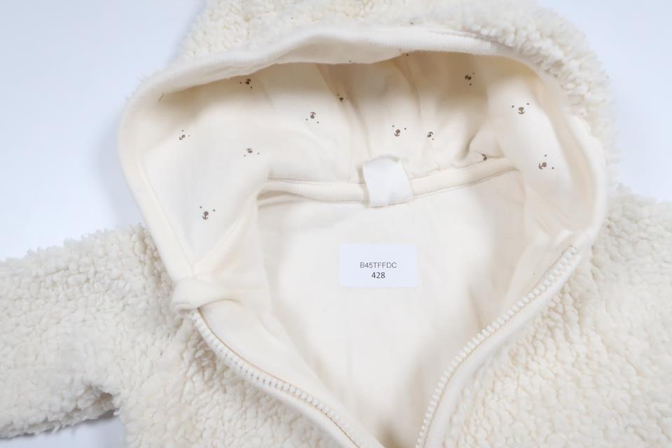 Hættejakke i pile fra H&M - Størrelse 56 - Off-white