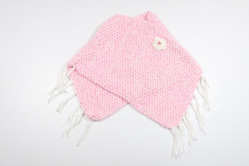 Håndstrikket poncho fra Unknown - Størrelse 74/80 - Lyserød