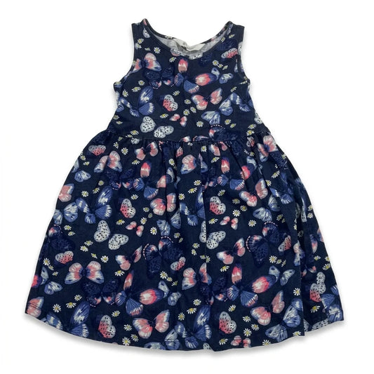 Blommig klänning från H&M - Storlek 110/116 - Marinblå