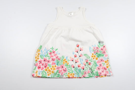 Blomsterkjole fra H&M - Størrelse 68 - Hvid