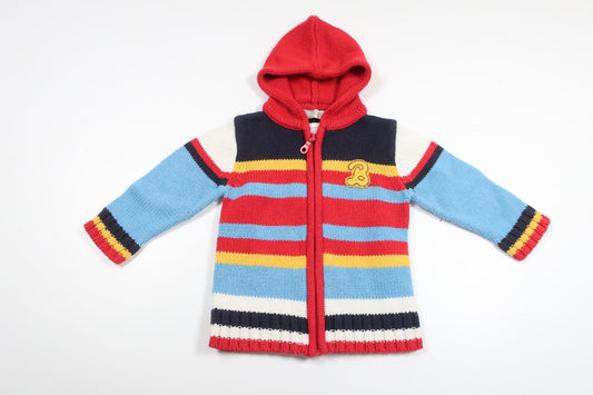 Strikket hættetrøje fra Staccato - Størrelse 74 - Multifarvet