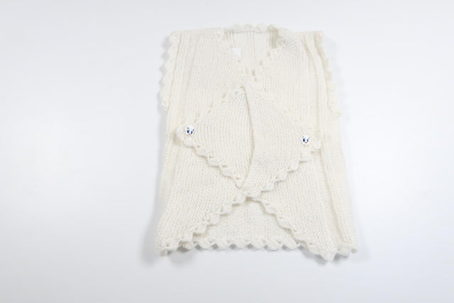 Håndstrikket sweater fra Ukendt - Størrelse 92/98 - Hvid