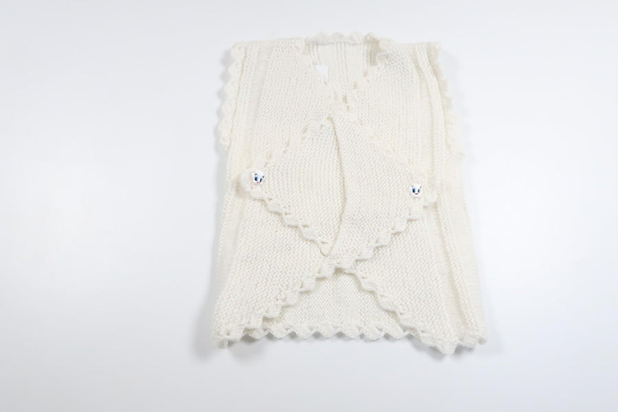Håndstrikket sweater fra Ukendt - Størrelse 92/98 - Hvid