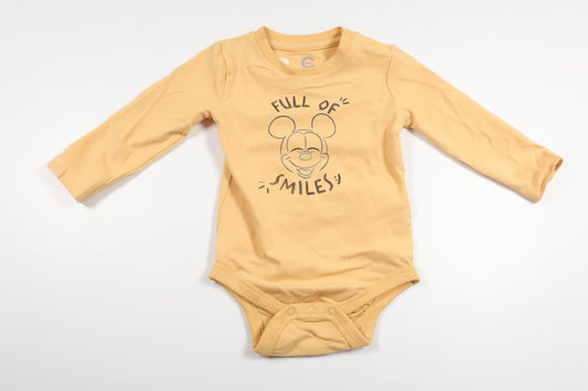 Bodysuit med Mickey Mouse fra Cubus - Størrelse 62 - Gul