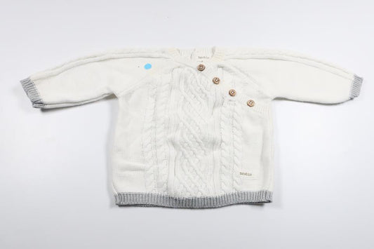 Strikket sweater fra Newbie - Størrelse 62 - Hvid