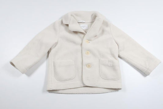 Fleececardigan fra Il Gufo - Størrelse 74 - Off-white