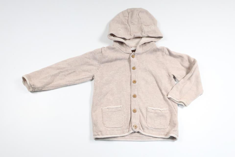 Strikket hættetrøje fra Lupilu - Størrelse 74/80 - Beige