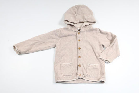Strikket hættetrøje fra Lupilu - Størrelse 74/80 - Beige