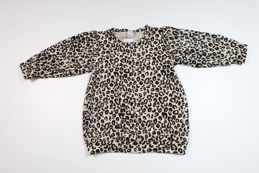 Leopardprintet velourkjole fra Lindex - Størrelse 92 - Off-white