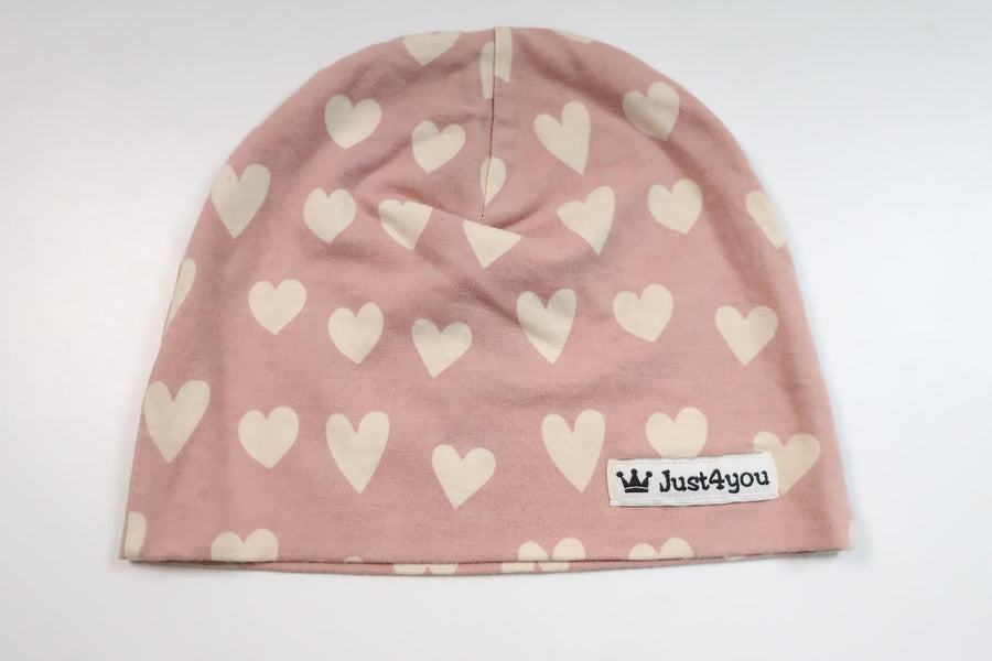 Hue med hjerter fra Just 4 You - Størrelse 98/104 - Lyserød