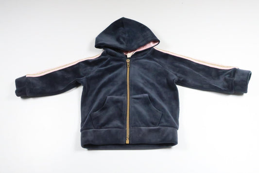 Velour hættejakke fra Uniq Baby - Størrelse 74 - Marineblå