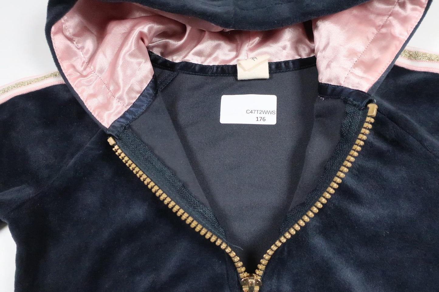 Velour hættejakke fra Uniq Baby - Størrelse 74 - Marineblå