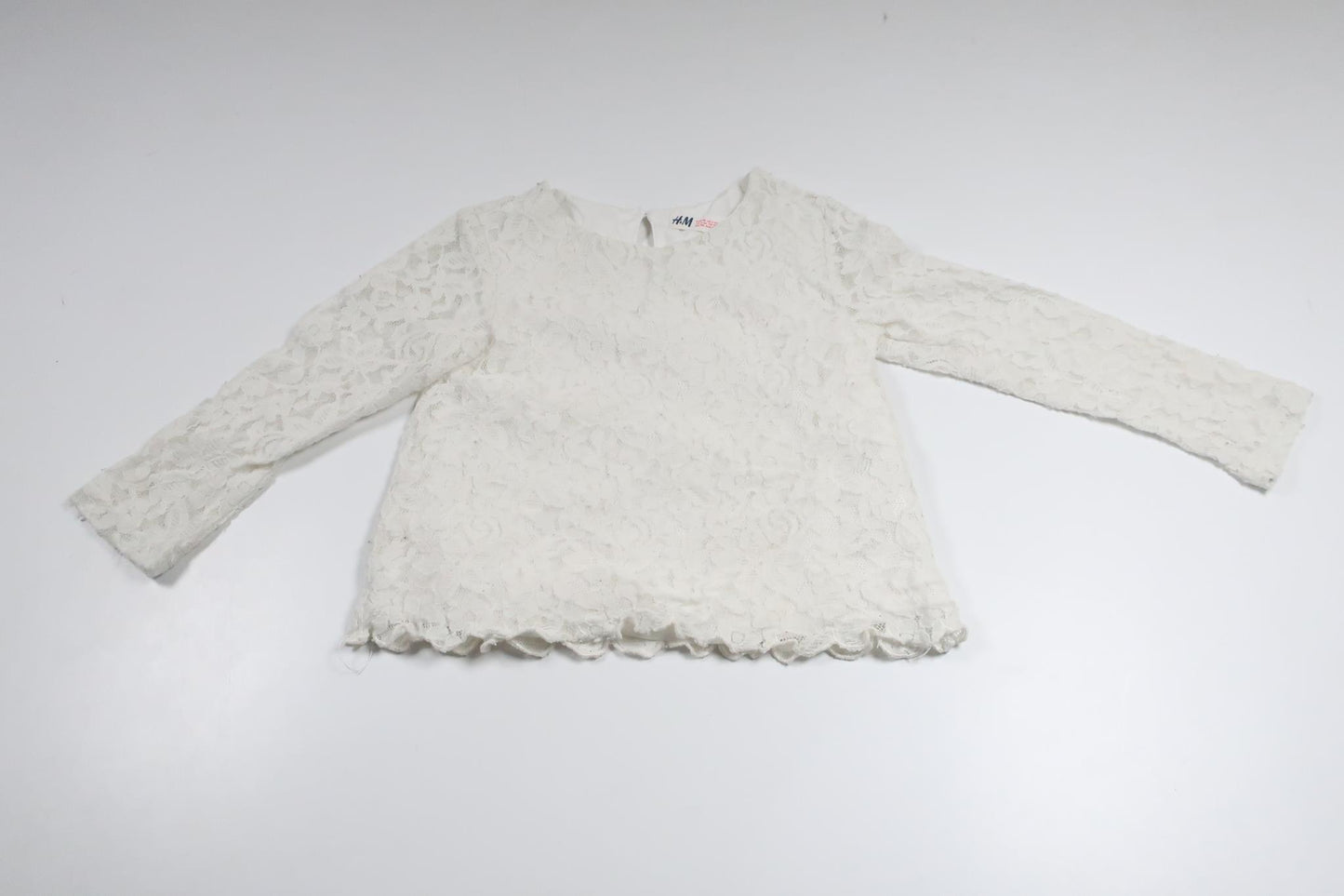 Sweater med blonde fra H&M - Størrelse 98 - Hvid