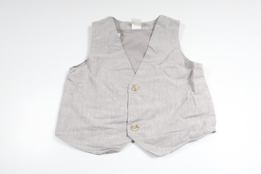 Habitvest i hørmix fra H&M - Størrelse 86 - Grå