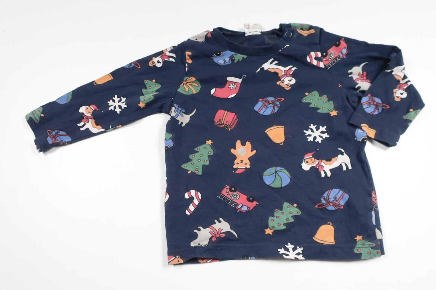 Sweater med julemotiv fra H&M - Størrelse 68 - Marineblå