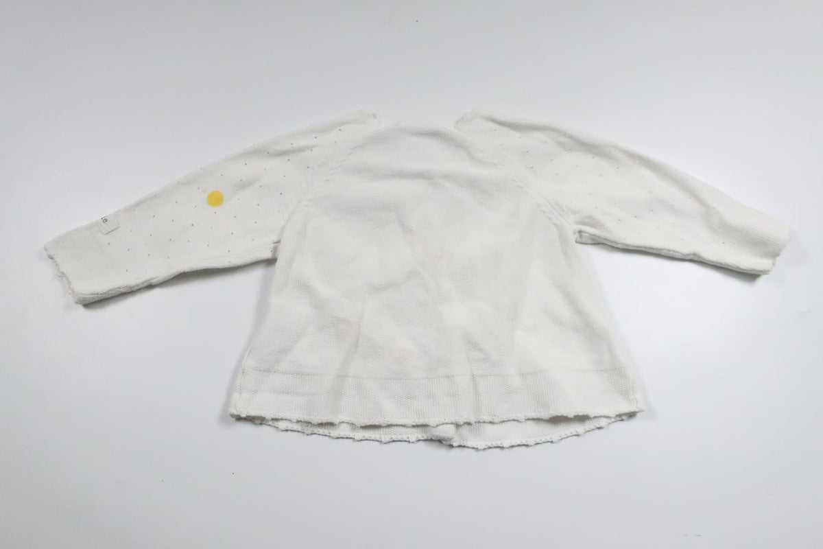 Strikket cardigan fra Newbie - Størrelse 62 - Hvid