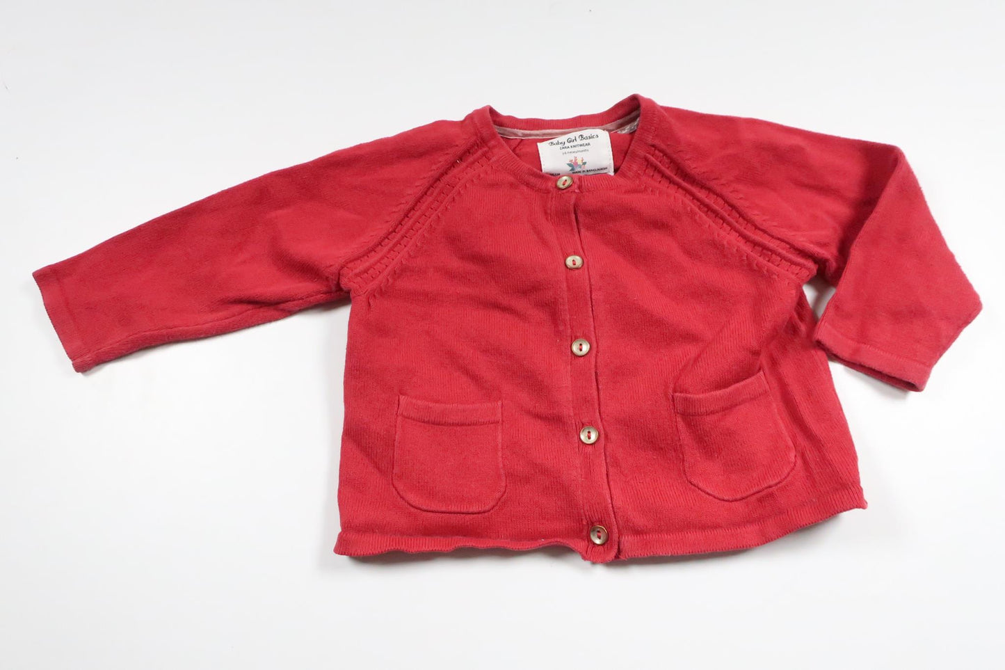 Strikket cardigan fra Zara - Størrelse 62/68 - Rød