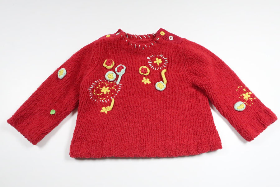 Strikket sweater fra Marese - Størrelse 80/86 - Rød