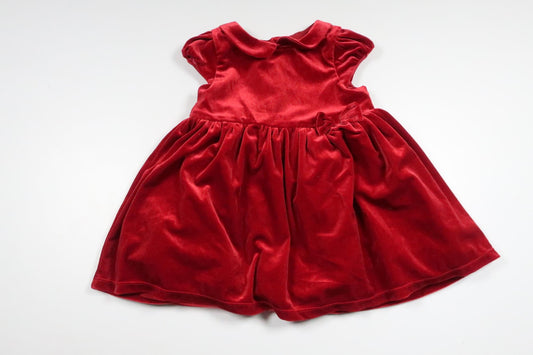 Velour festkjole fra H&M - Størrelse 86 - Rød