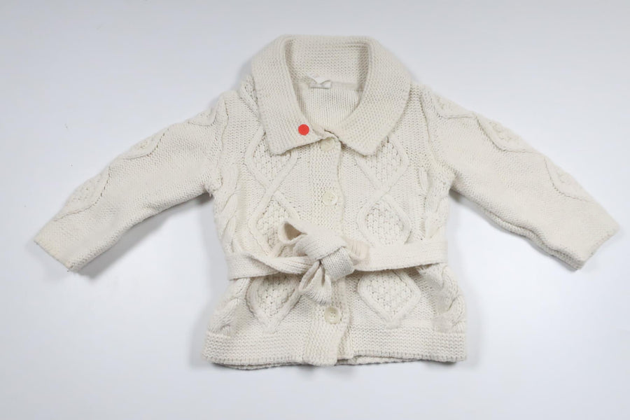 Strikket cardigan fra H&M - Størrelse 80 - Off-white