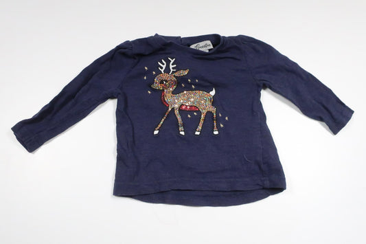 Sweater med Rudolf/Julemotiv fra Sweetie - Størrelse 74 - Marineblå